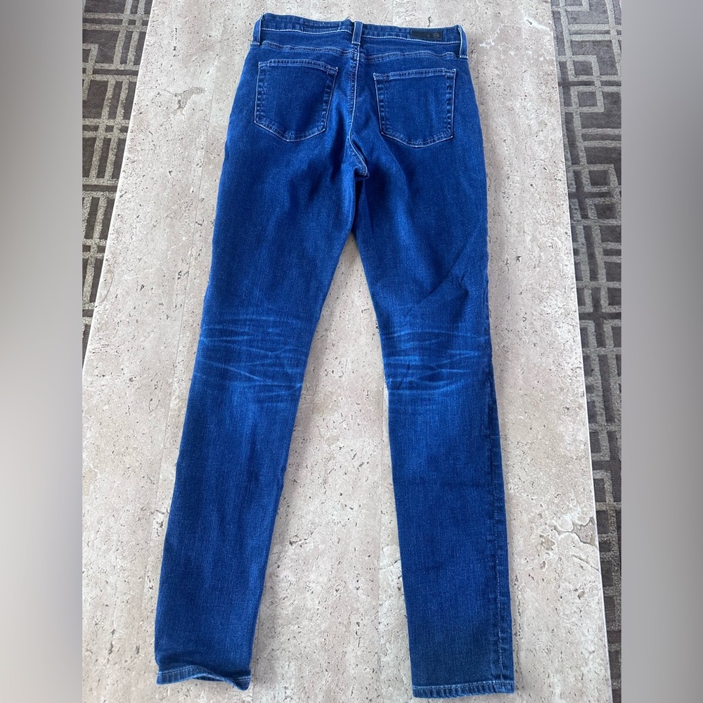 Ag Adriano Goldschmied Super High Rise Deep Blue Skinny Jeans